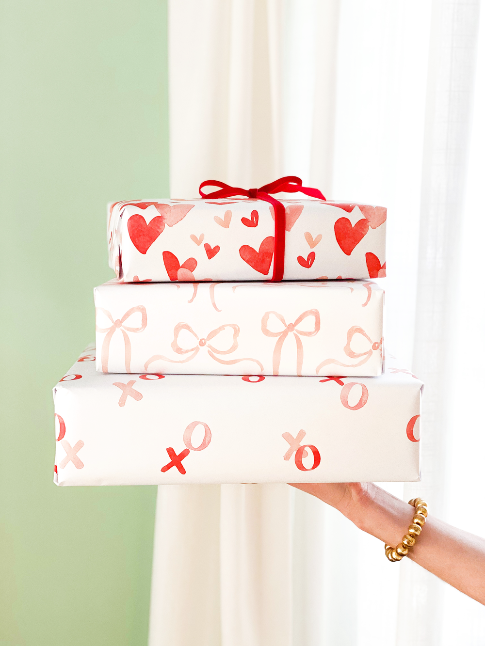 XOXO Watercolor Wrapping Paper Sheets — Simply Jessica Marie